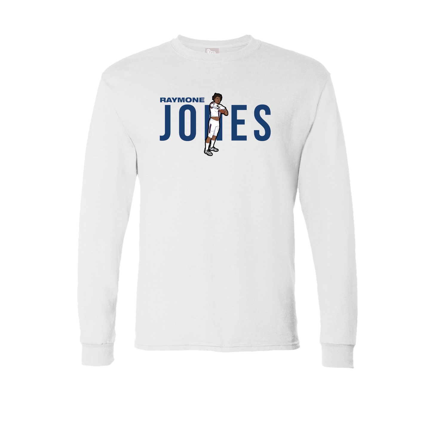 Long Sleeve Tee — Player Name in White