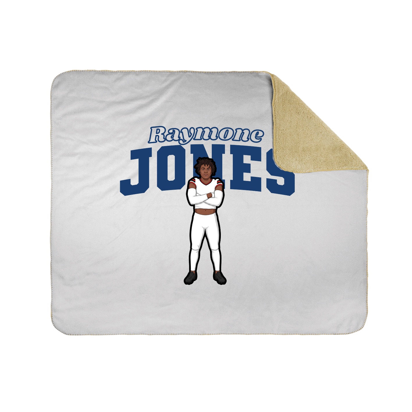 Throw Blanket — Name Arch in White
