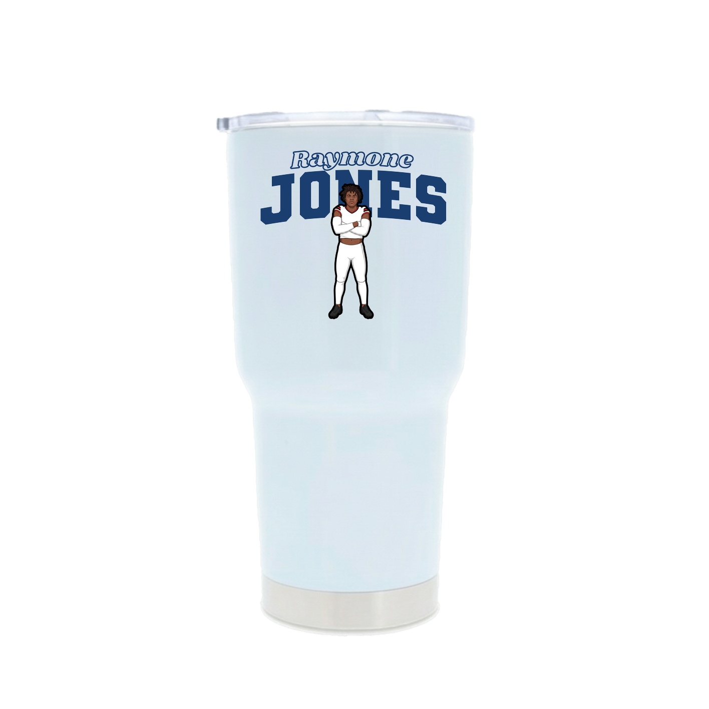 30oz Stainless Steel Tumbler — Name Arch in White