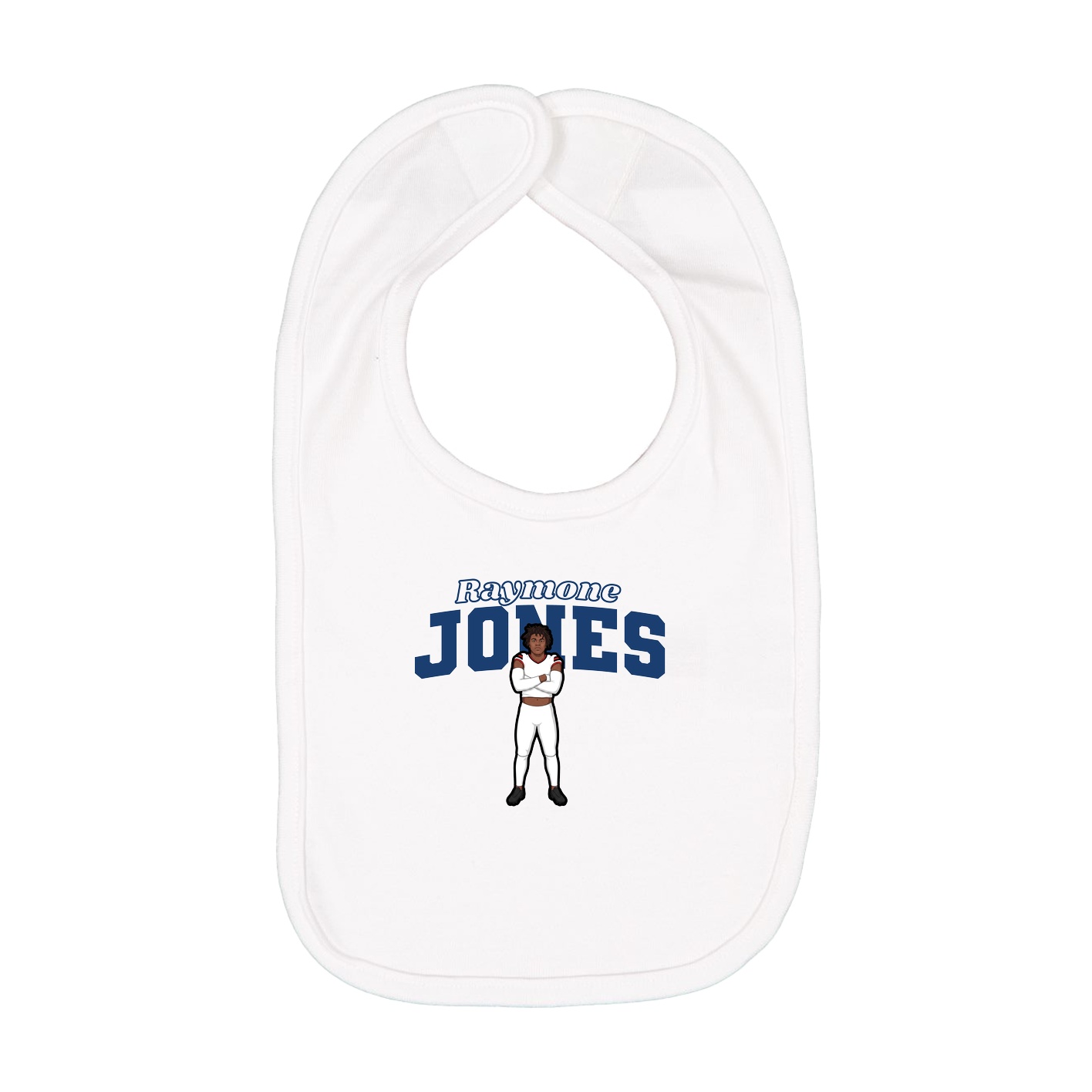 Infant Bib — Name Arch in White