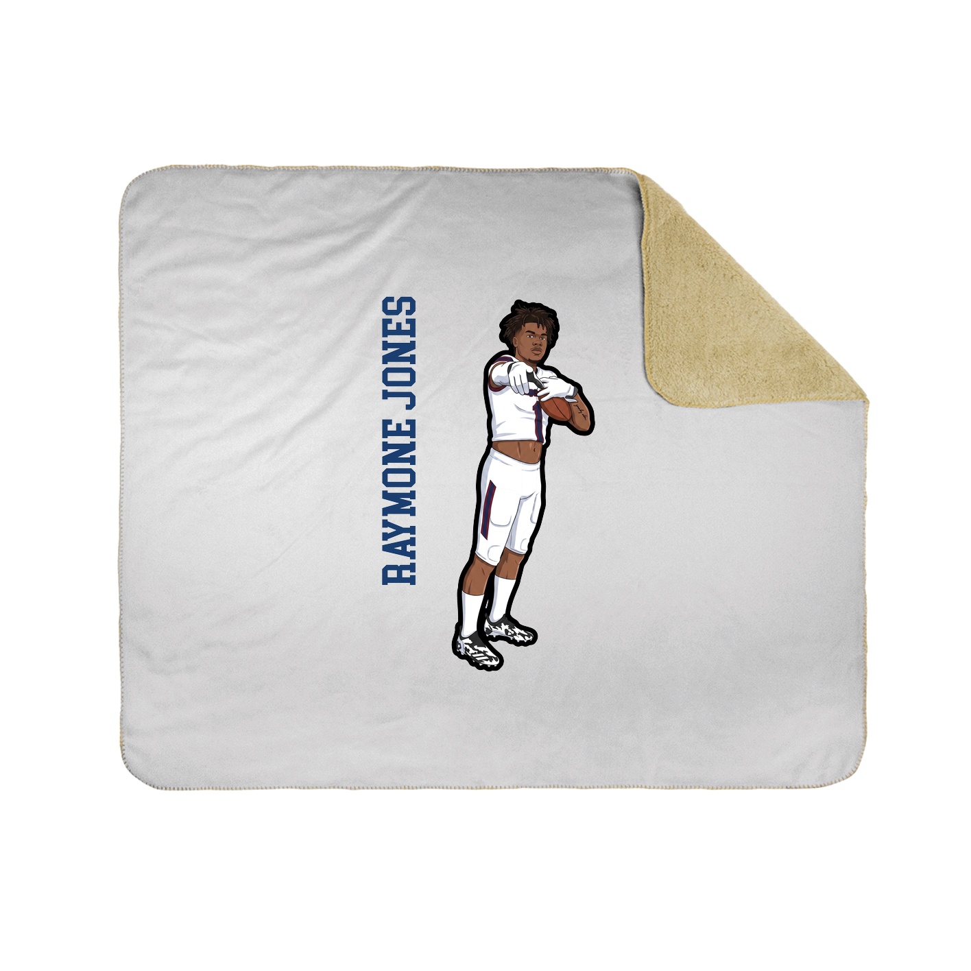Throw Blanket — Name Vertical in White