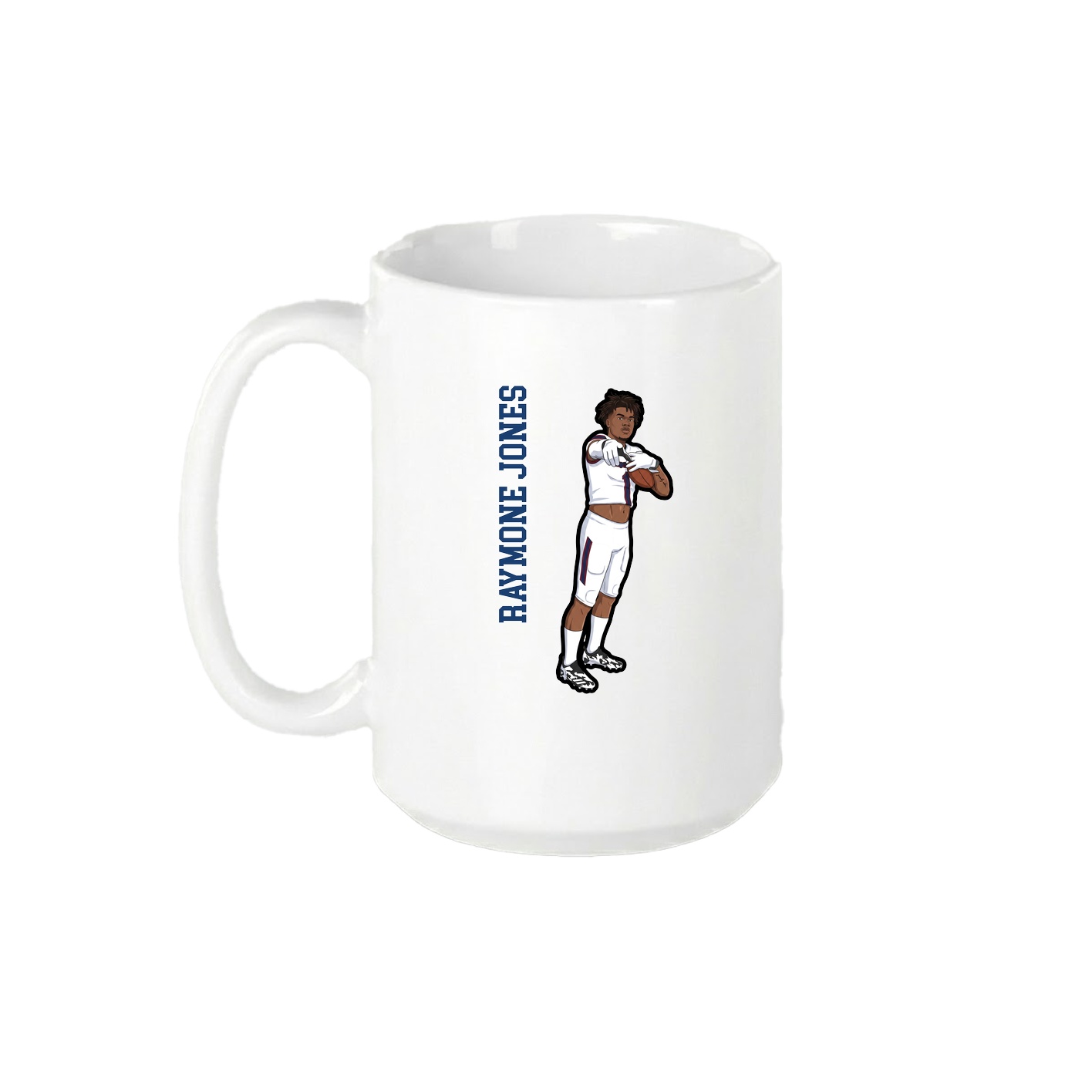 15oz Coffee Mug — Name Vertical in White