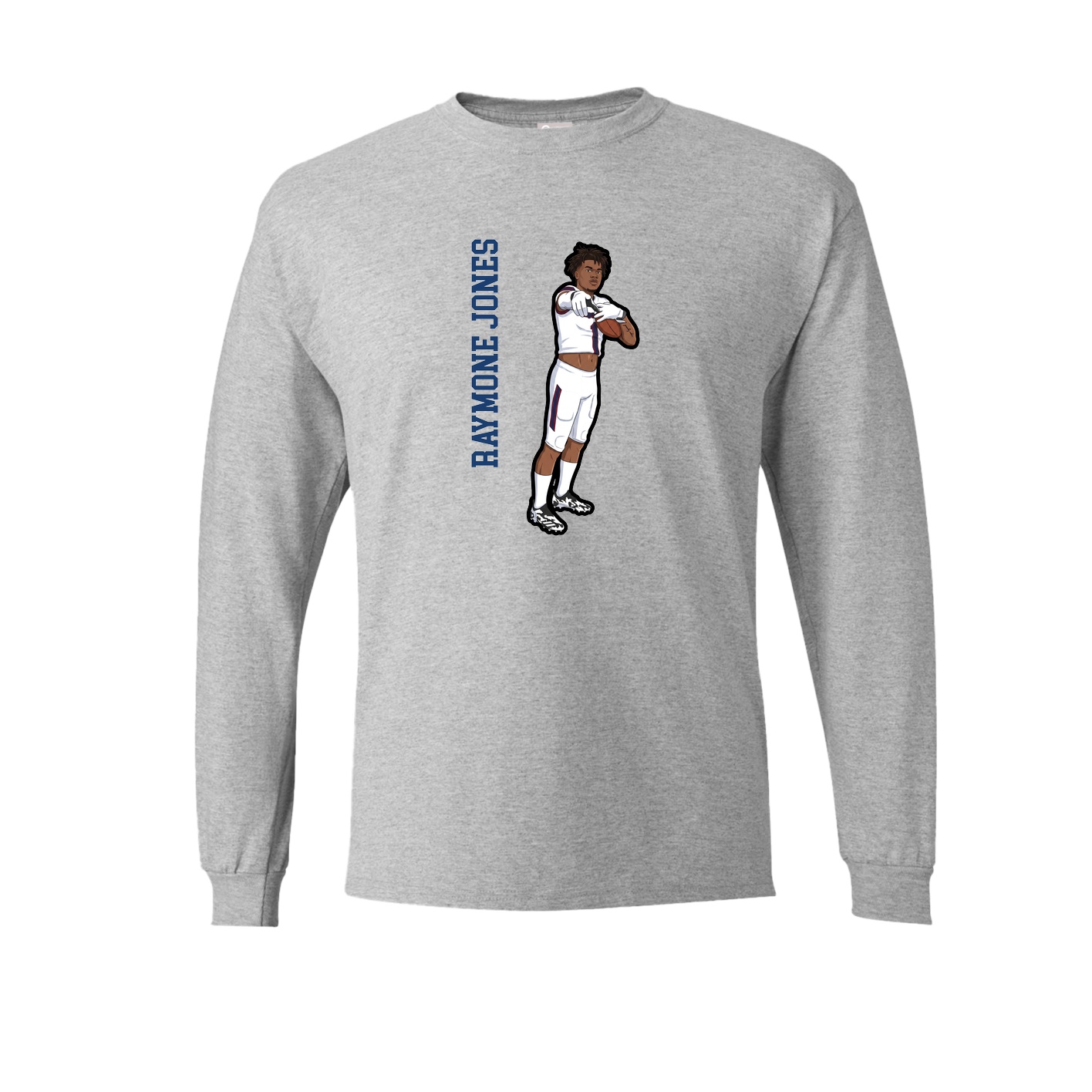 Long Sleeve Tee — Name Vertical in Grey