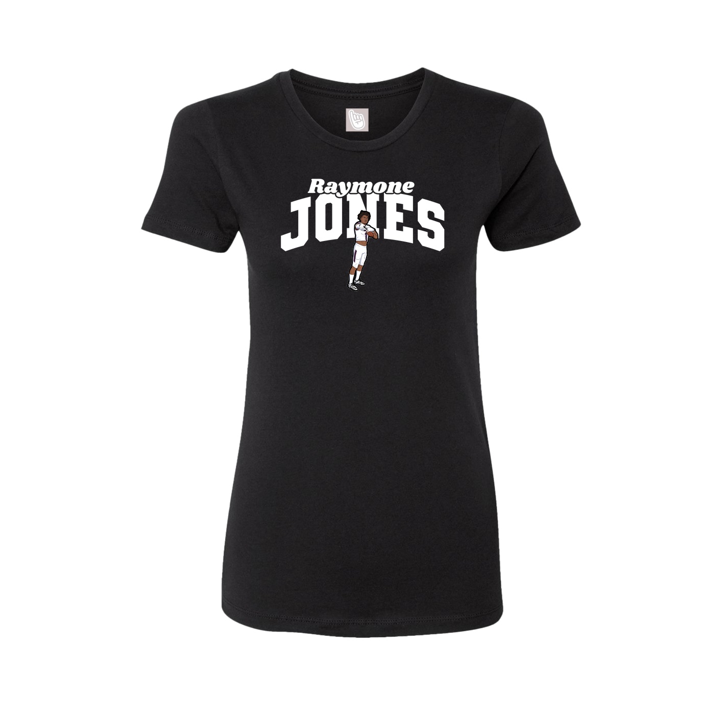 Fitted Women's Tee — Signature Arch in Black