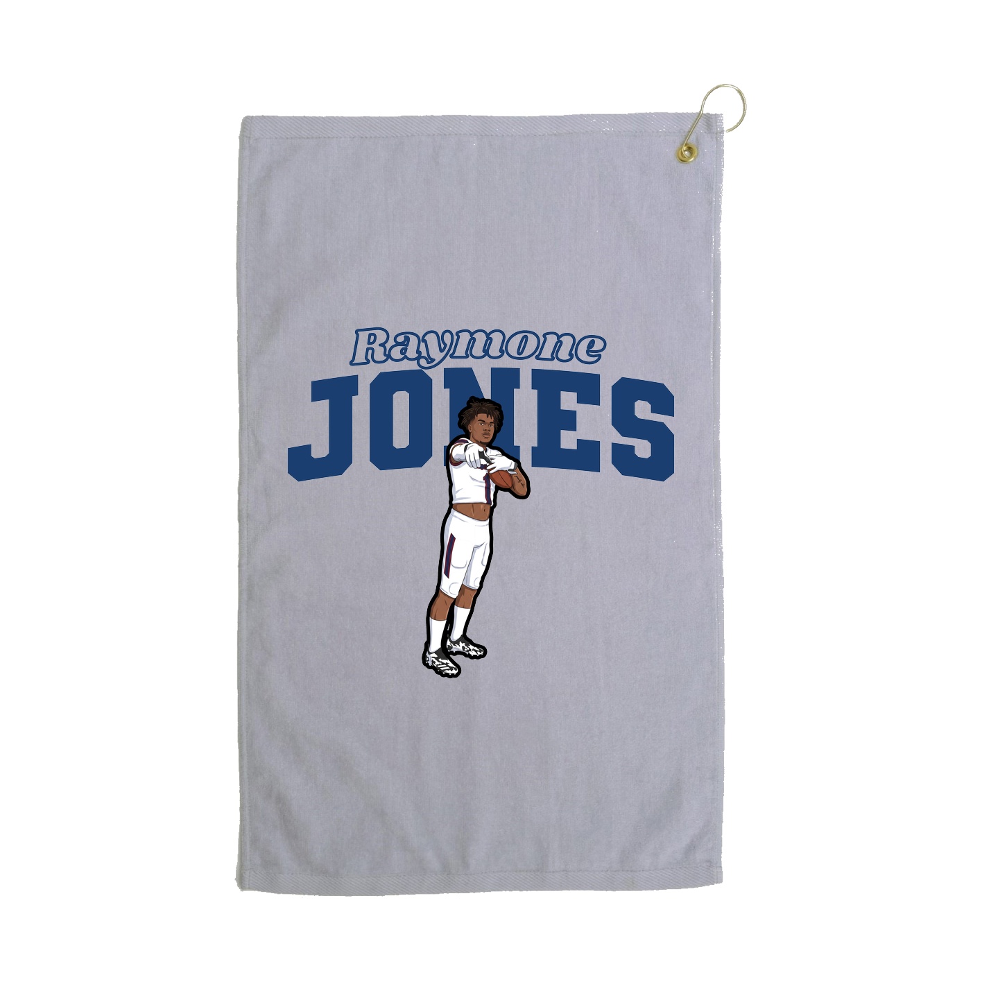Golf Towel — Name Arch in Grey