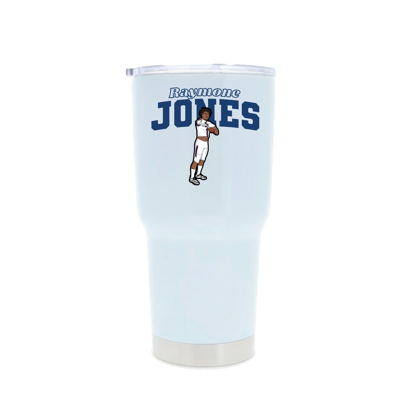 30oz Stainless Steel Tumbler — Name Arch in White
