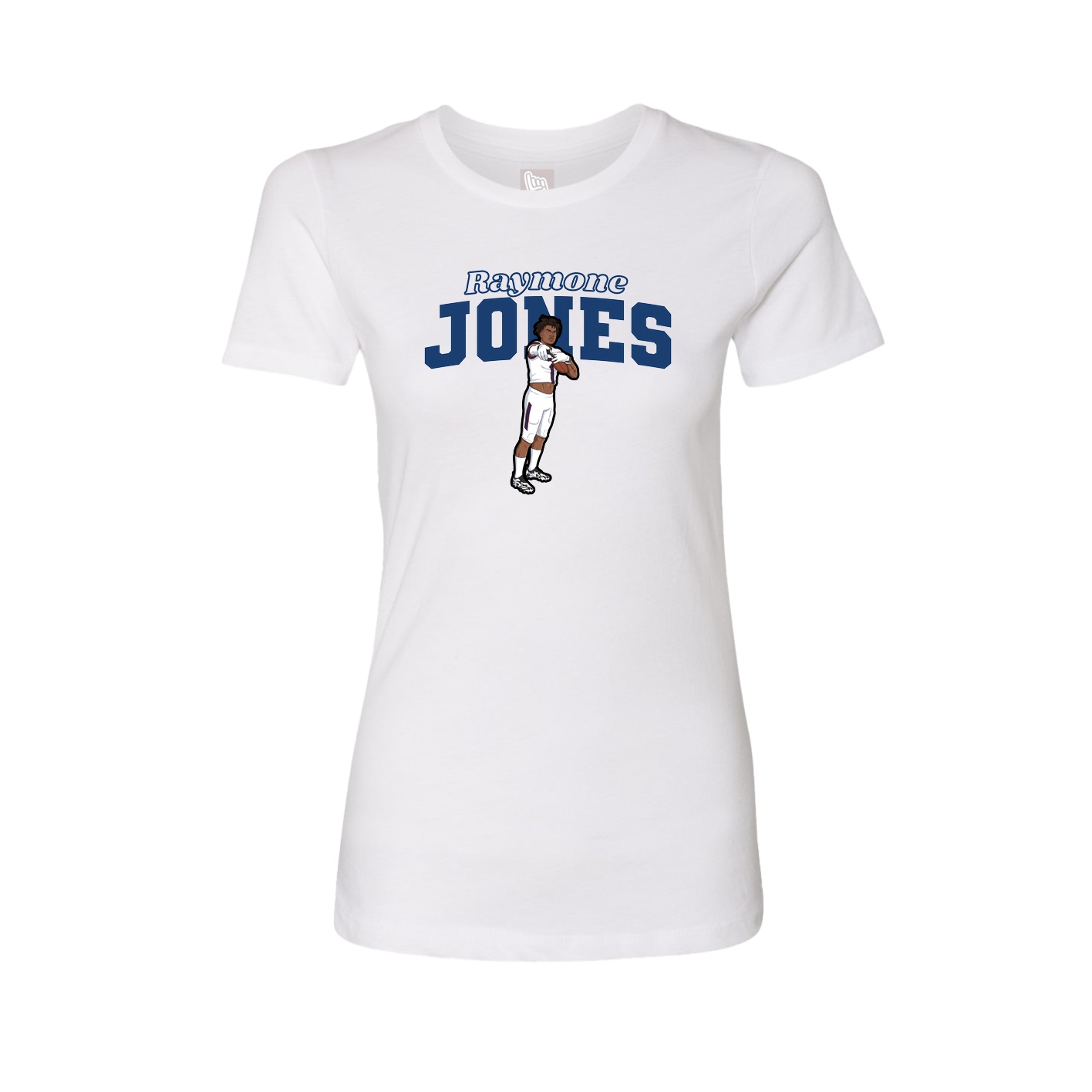 Womens Tee — Name Arch in White