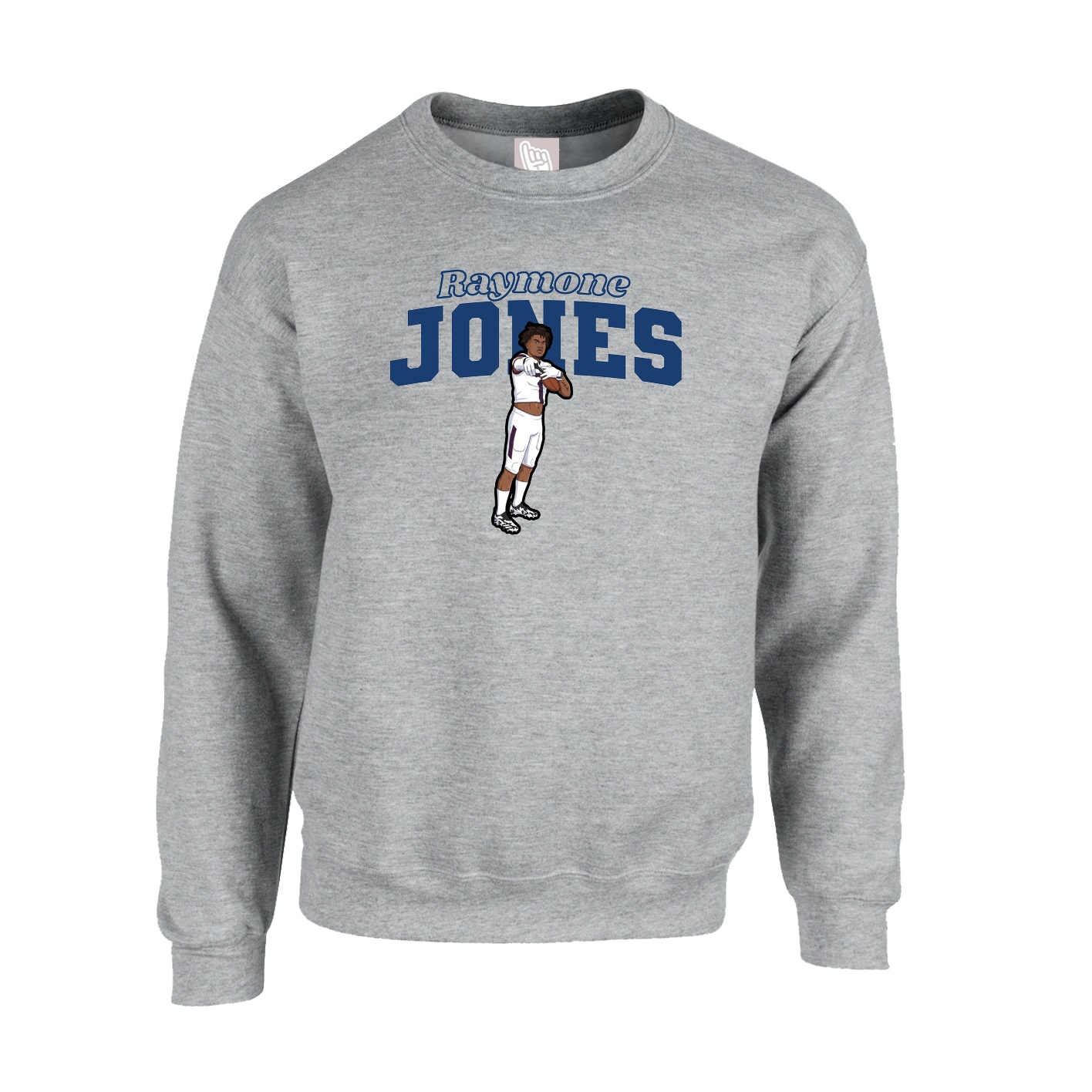 Fleece Crew — Name Arch in Grey