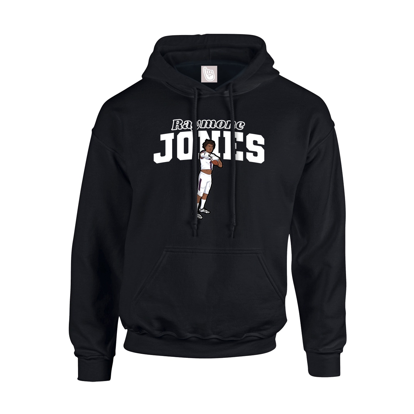 Youth Hoodie — Name Arch in Black