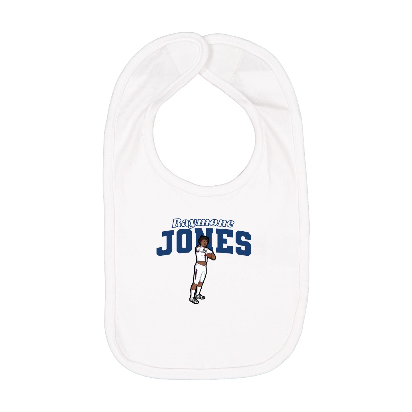 Infant Bib — Name Arch in White