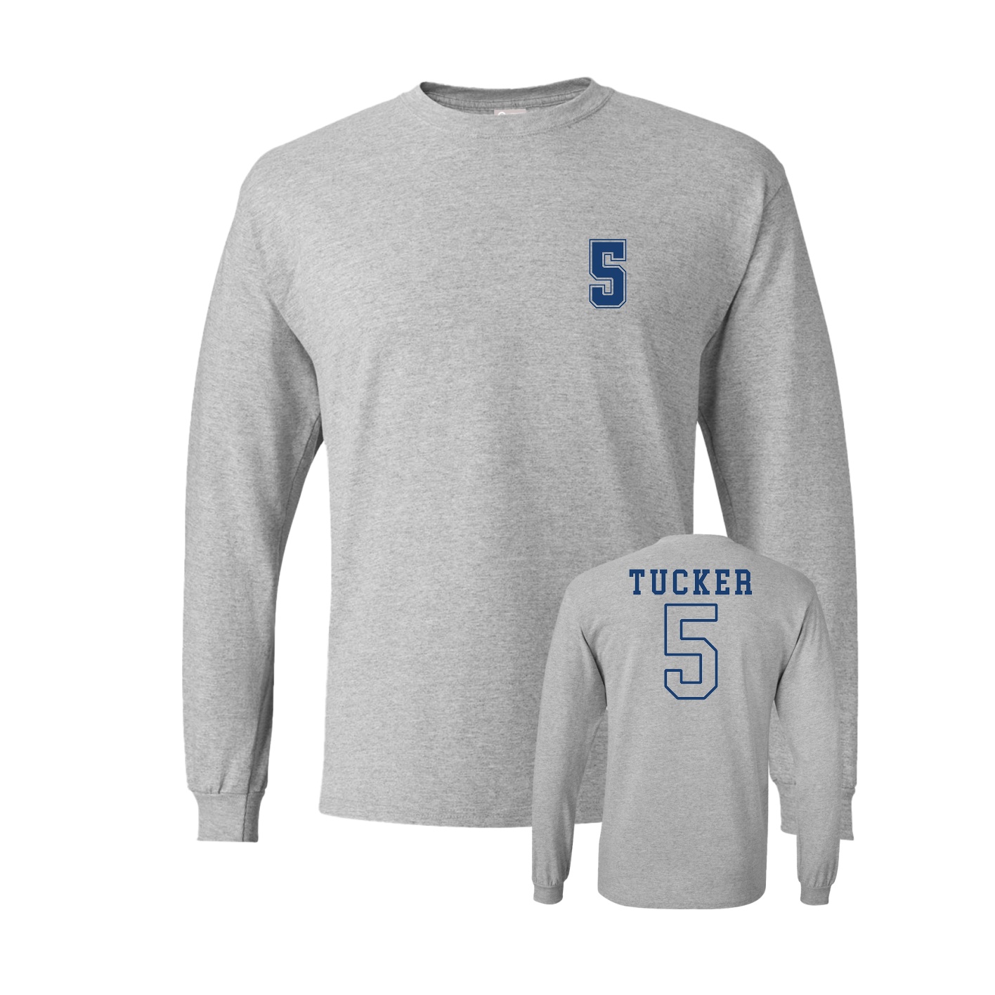 Long Sleeve Tee — Chest Back in Grey