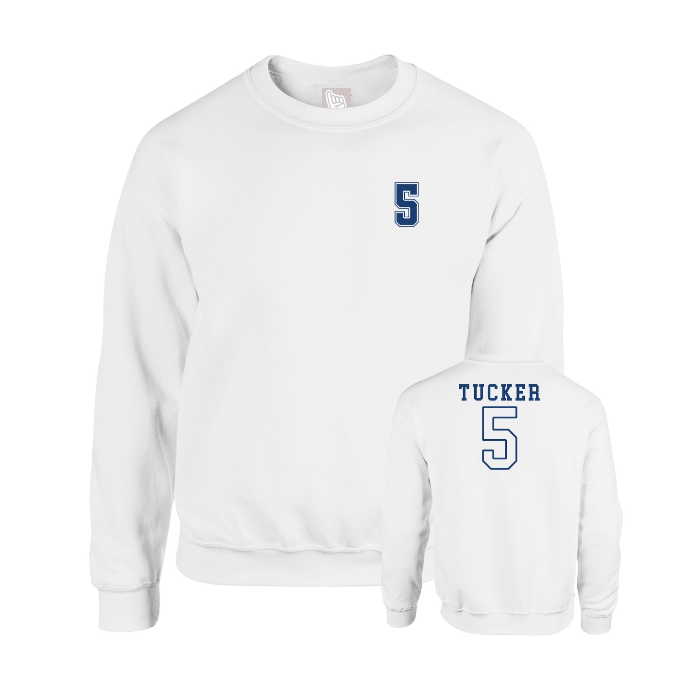 Fleece Crew — Chest Back in White
