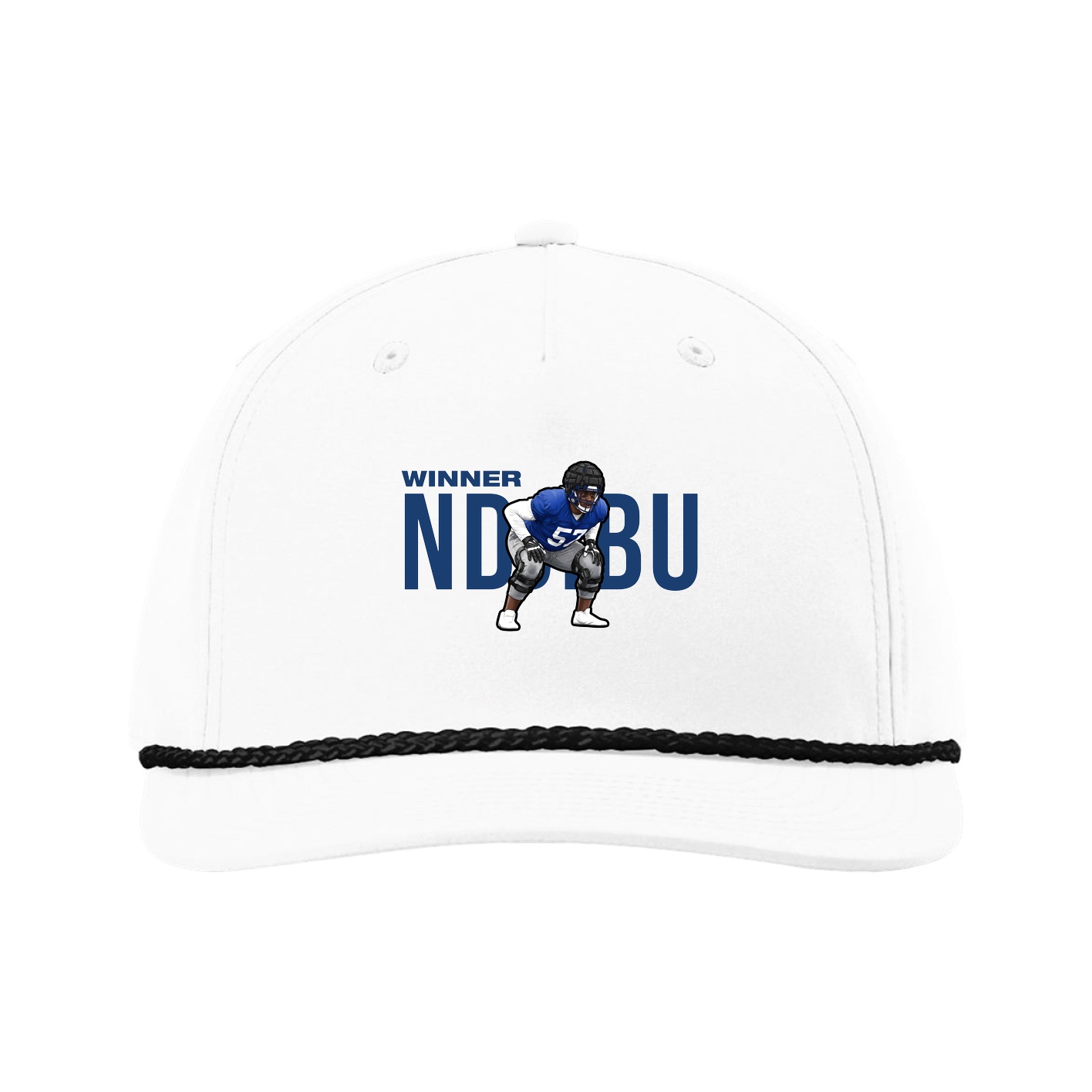 Five-Panel Classic Rope Cap — Player Name in White
