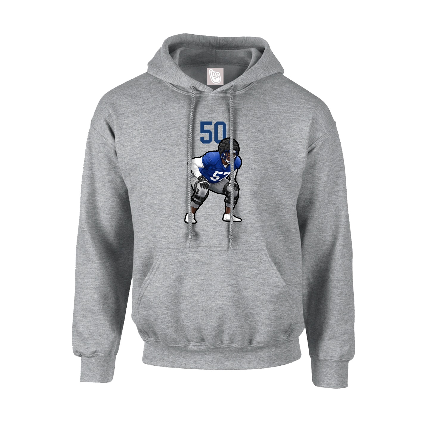 Hoodie — Number Top in Grey