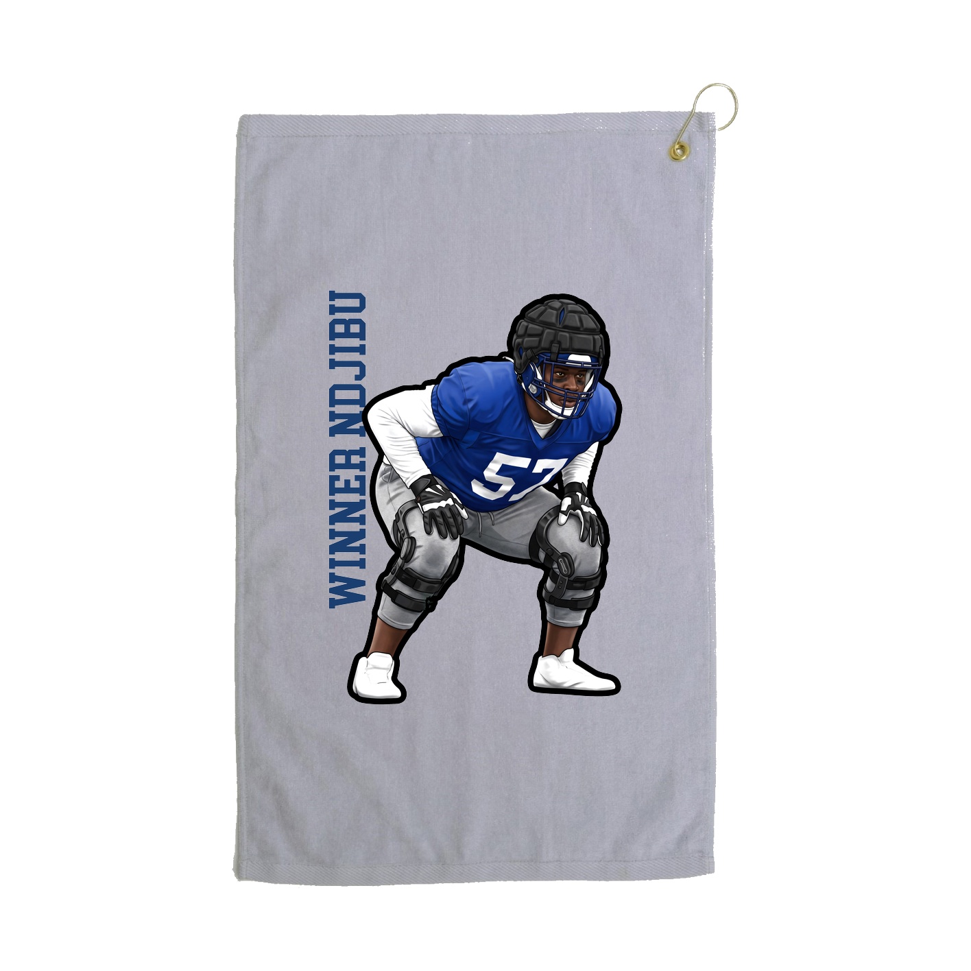 Golf Towel — Name Vertical in Grey