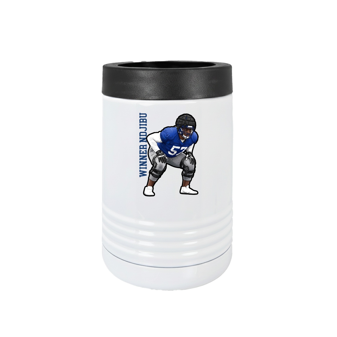 Beverage Holder — Name Vertical in White