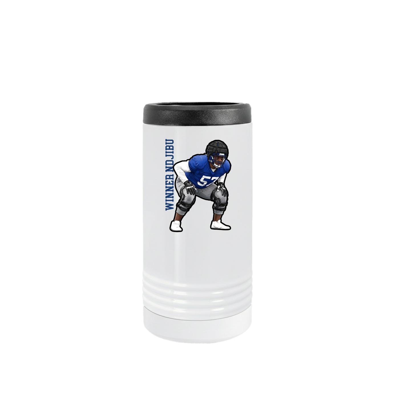 Slim Beverage Holder — Name Vertical in White