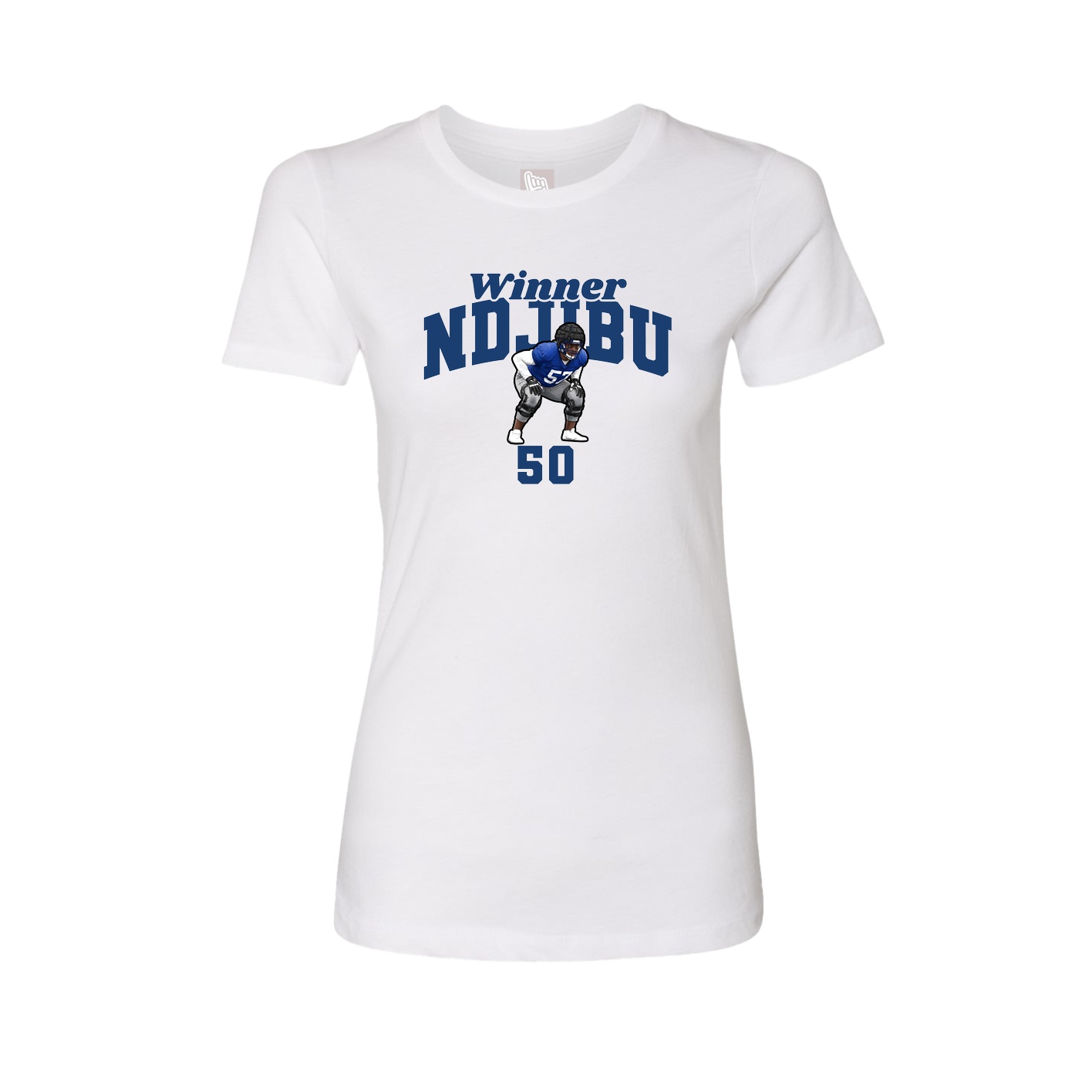 Fitted Women's Tee — Signature Arch in White