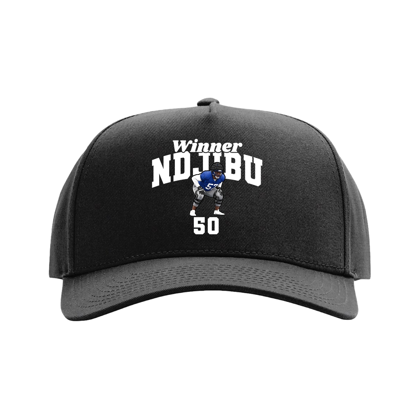 Full Fabric Five-Panel Champ Cap — Signature Arch in Black