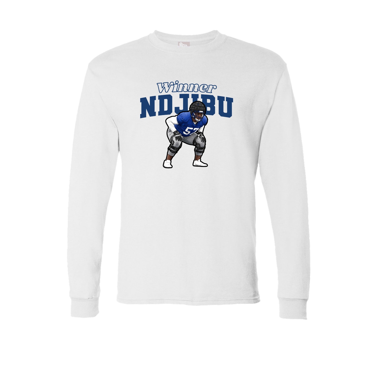 Long Sleeve Tee — Name Arch in White