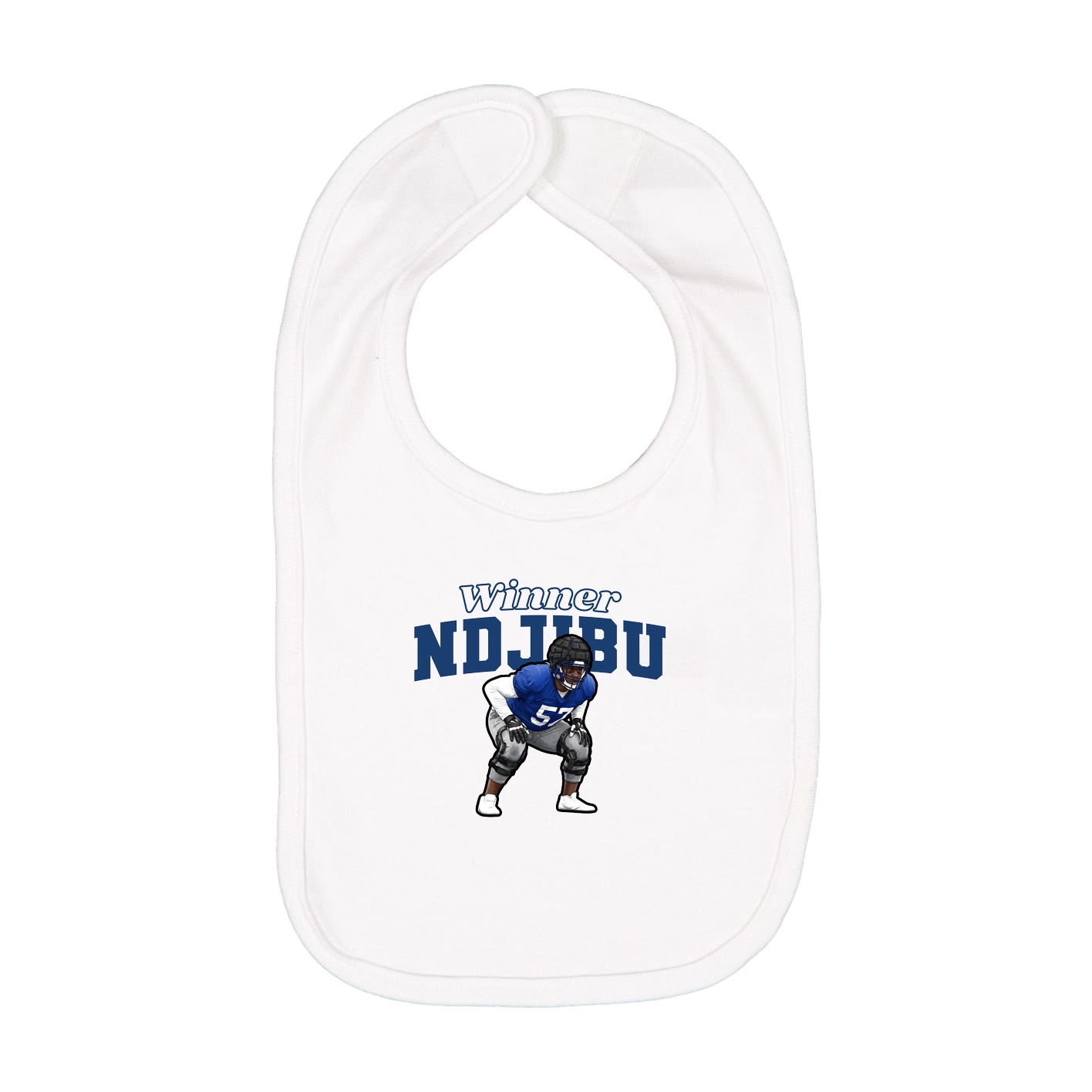 Infant Bib — Name Arch in White
