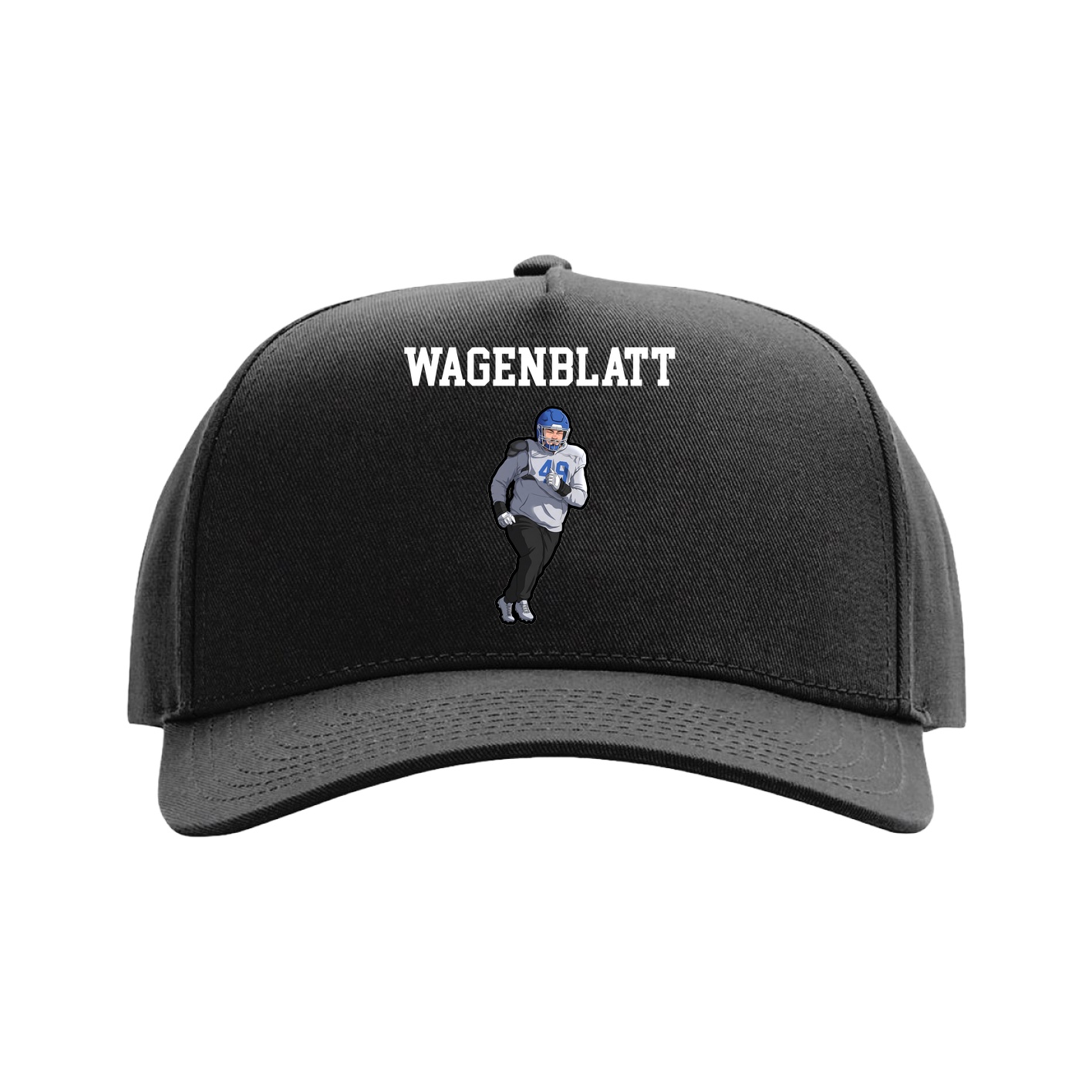 Full Fabric Five-Panel Champ Cap — Shirsey in Black