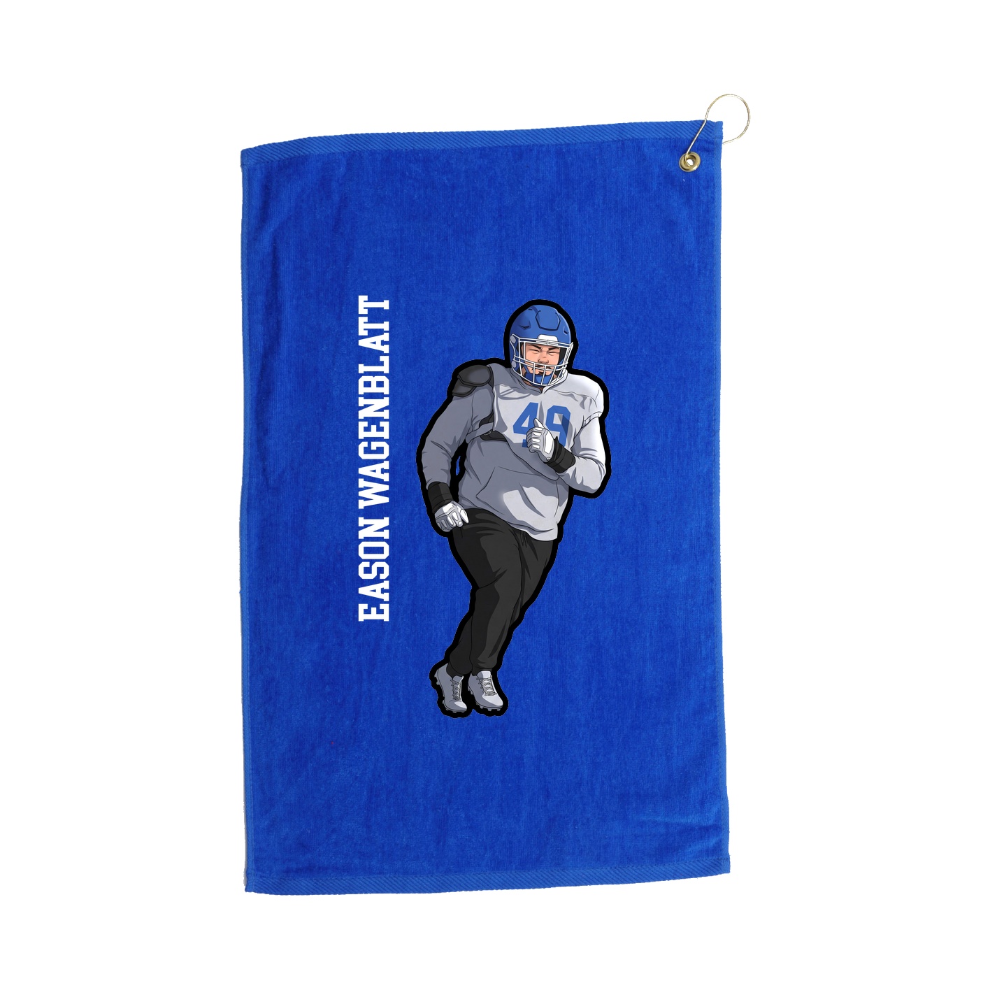Golf Towel — Name Vertical in Royal