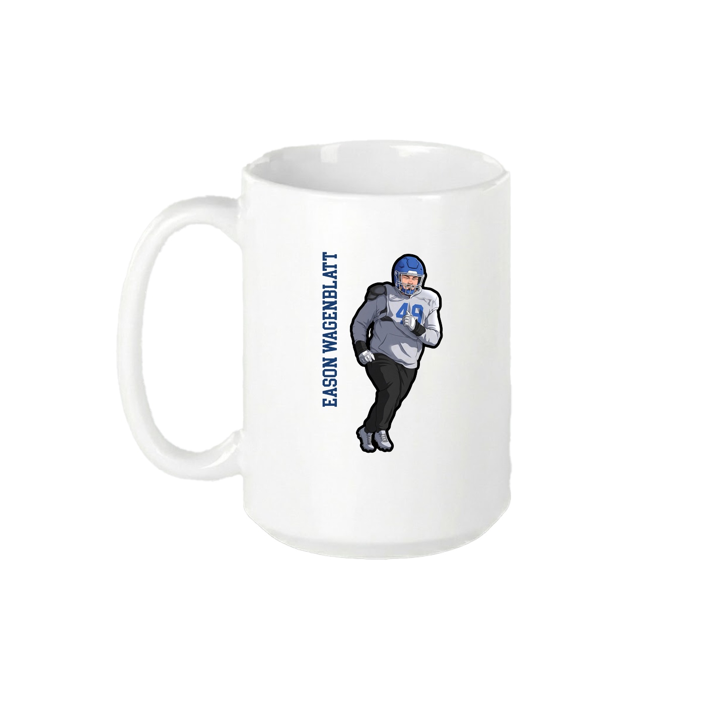 15oz Coffee Mug — Name Vertical in White