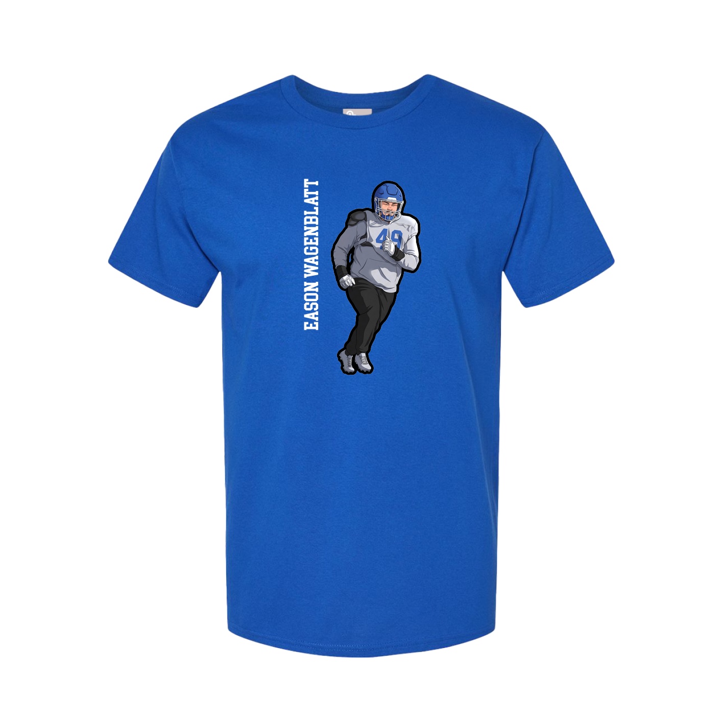 Youth Tee — Name Vertical in Royal