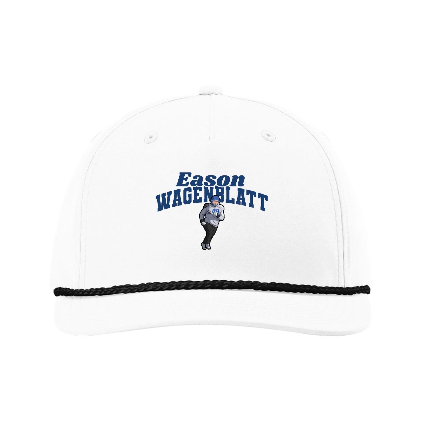 Five-Panel Classic Rope Cap — Signature Arch in White