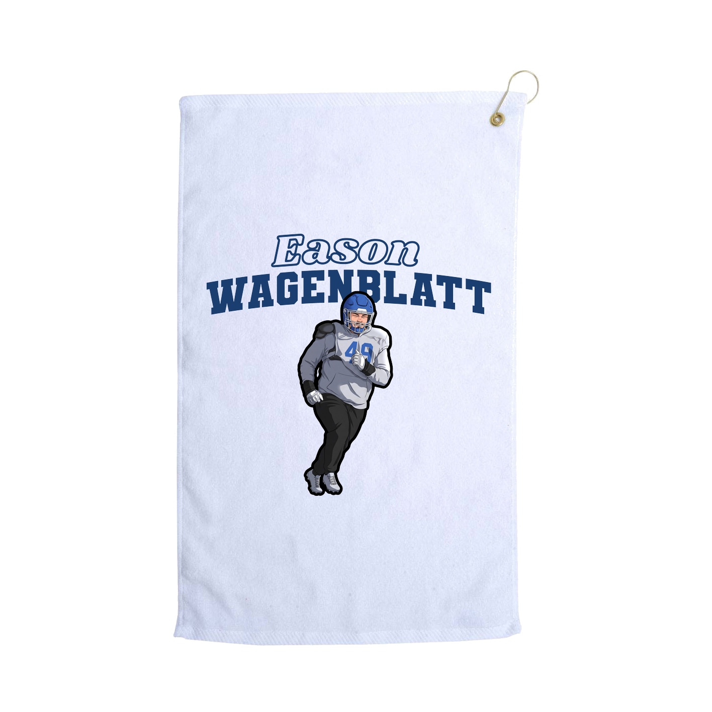 Golf Towel — Name Arch in White