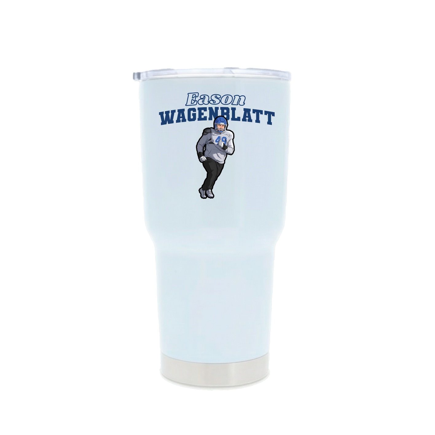 30oz Stainless Steel Tumbler — Name Arch in White