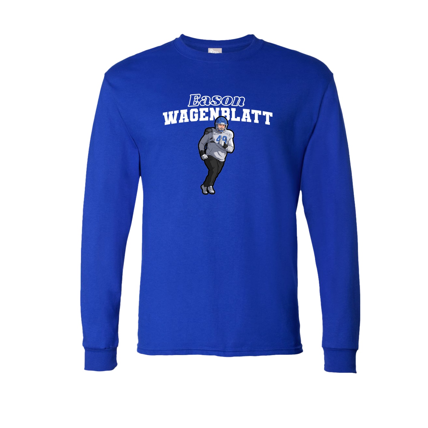 Long Sleeve Tee — Name Arch in Royal
