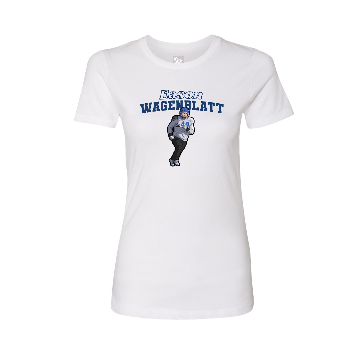 Fitted Women's Tee — Name Arch in White