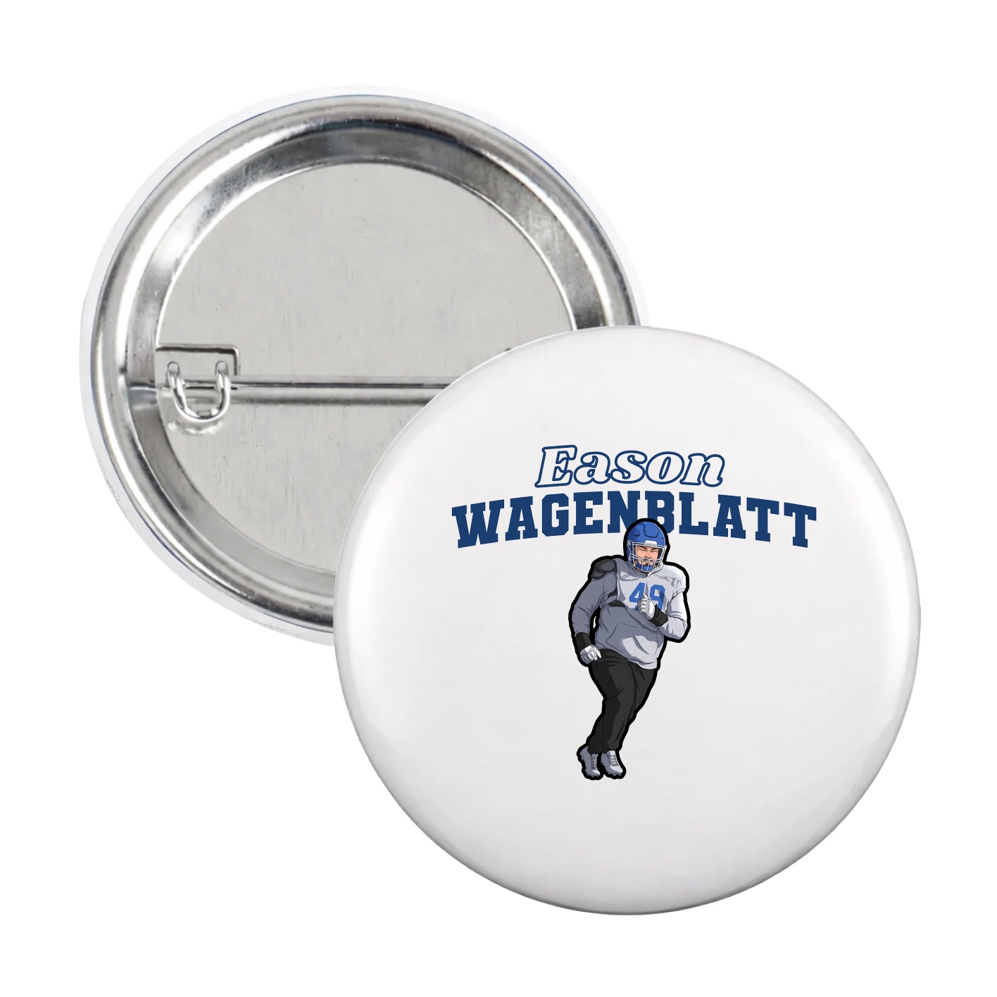 Game Day Button — Name Arch in White