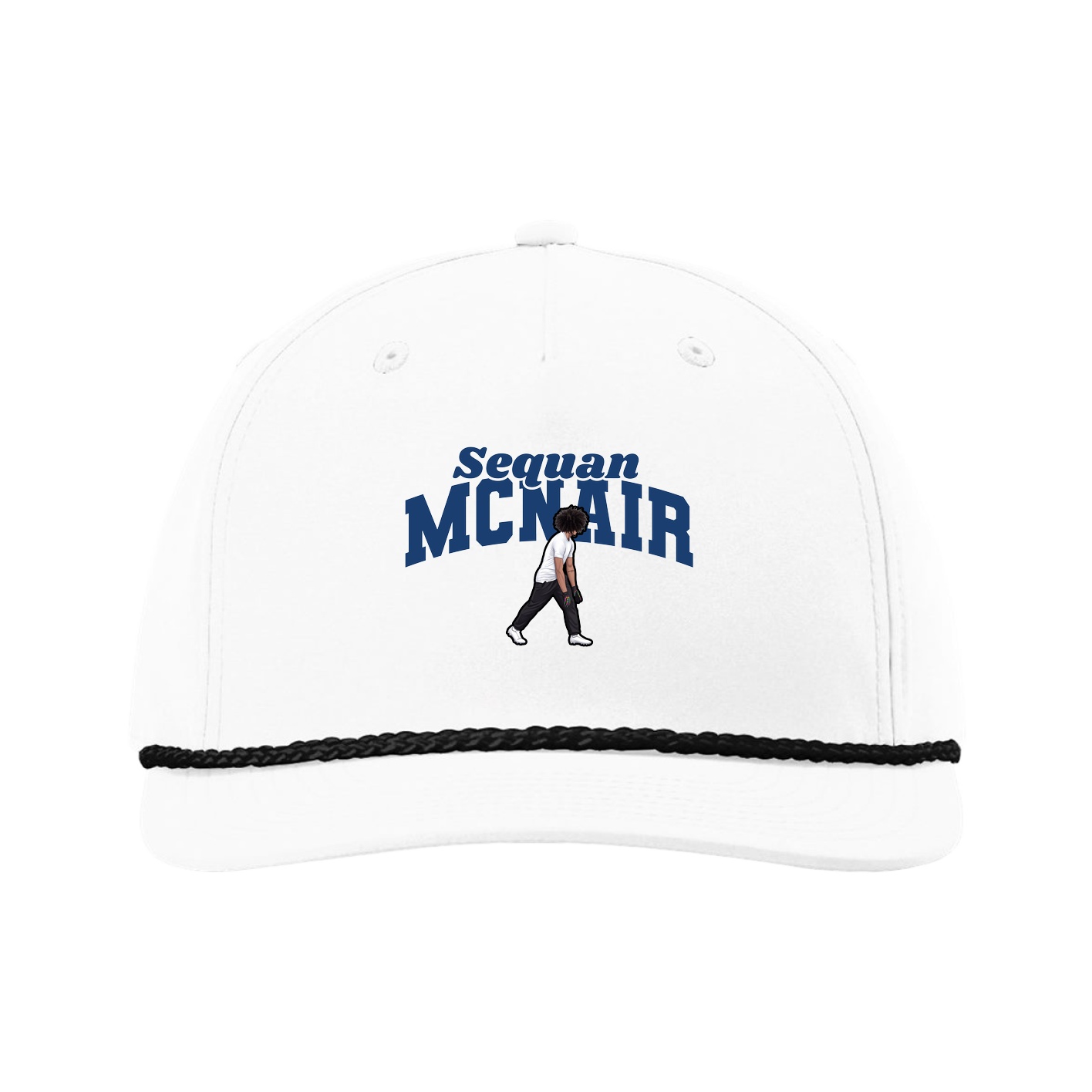 Five-Panel Classic Rope Cap — Signature Arch in White
