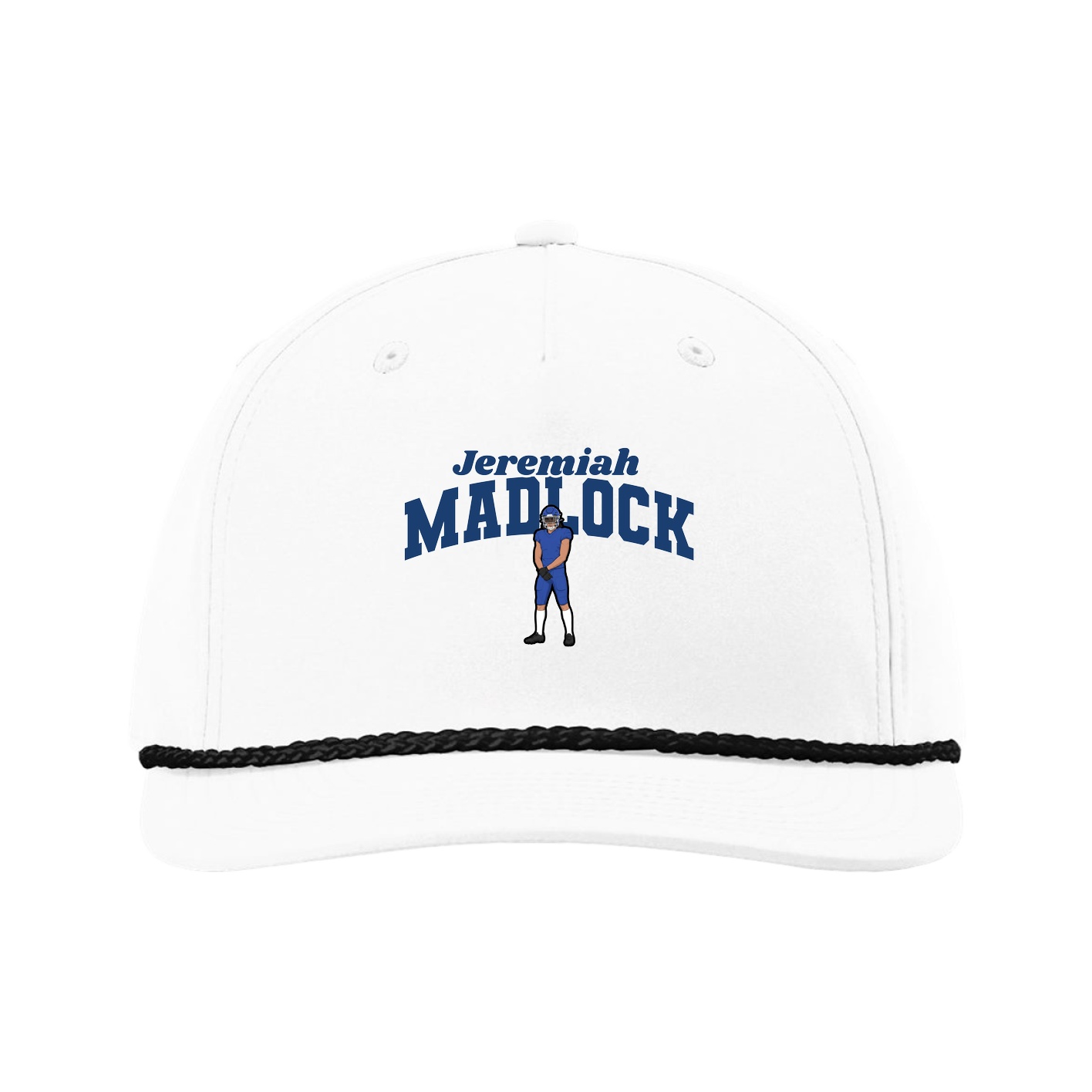 Five-Panel Classic Rope Cap — Signature Arch in White