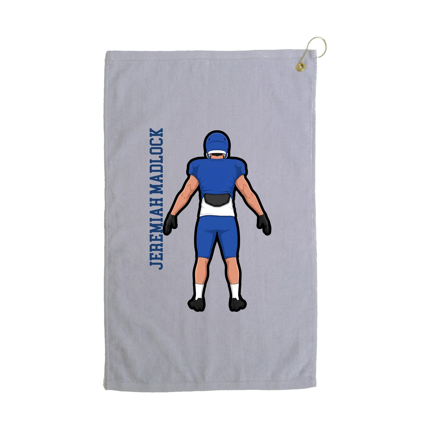Golf Towel — Name Vertical in Grey