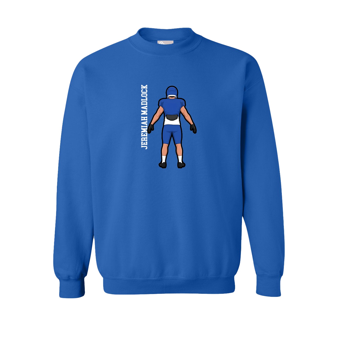 Fleece Crew — Name Vertical in Royal