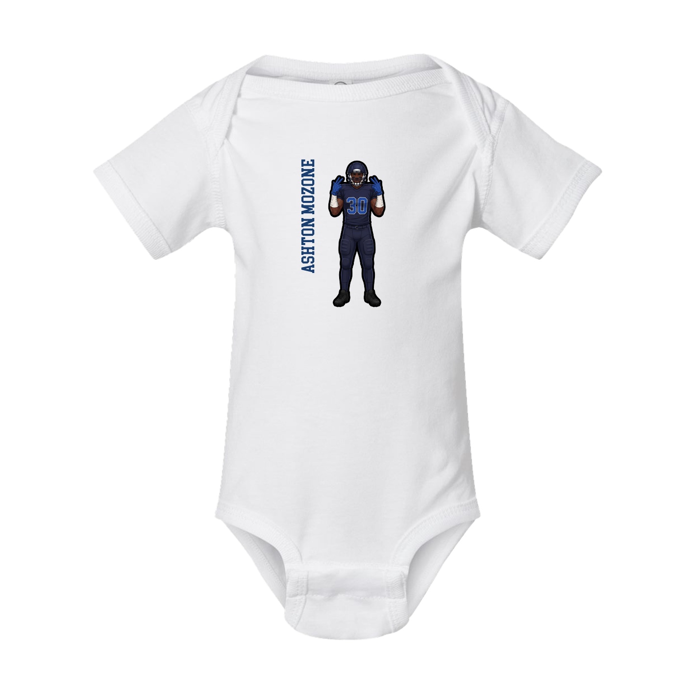 Baby Onesie — Name Vertical in White