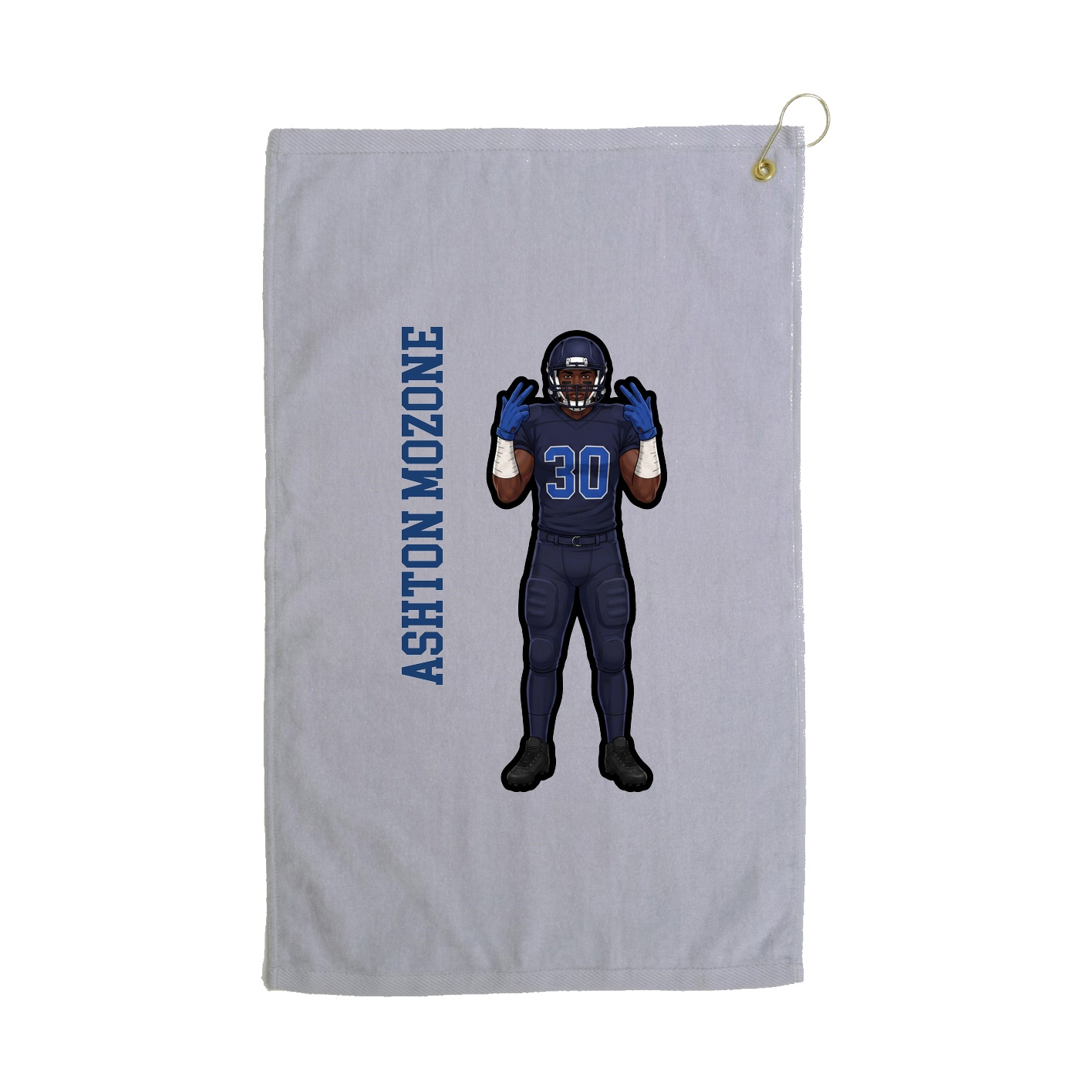Golf Towel — Name Vertical in Grey