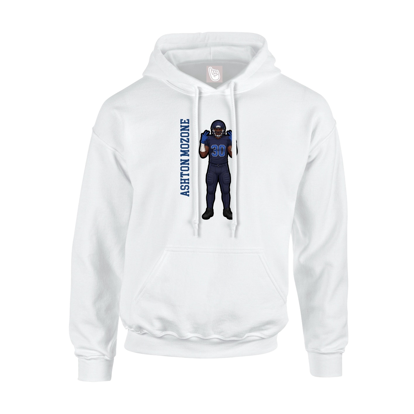 Youth Hoodie — Name Vertical in White