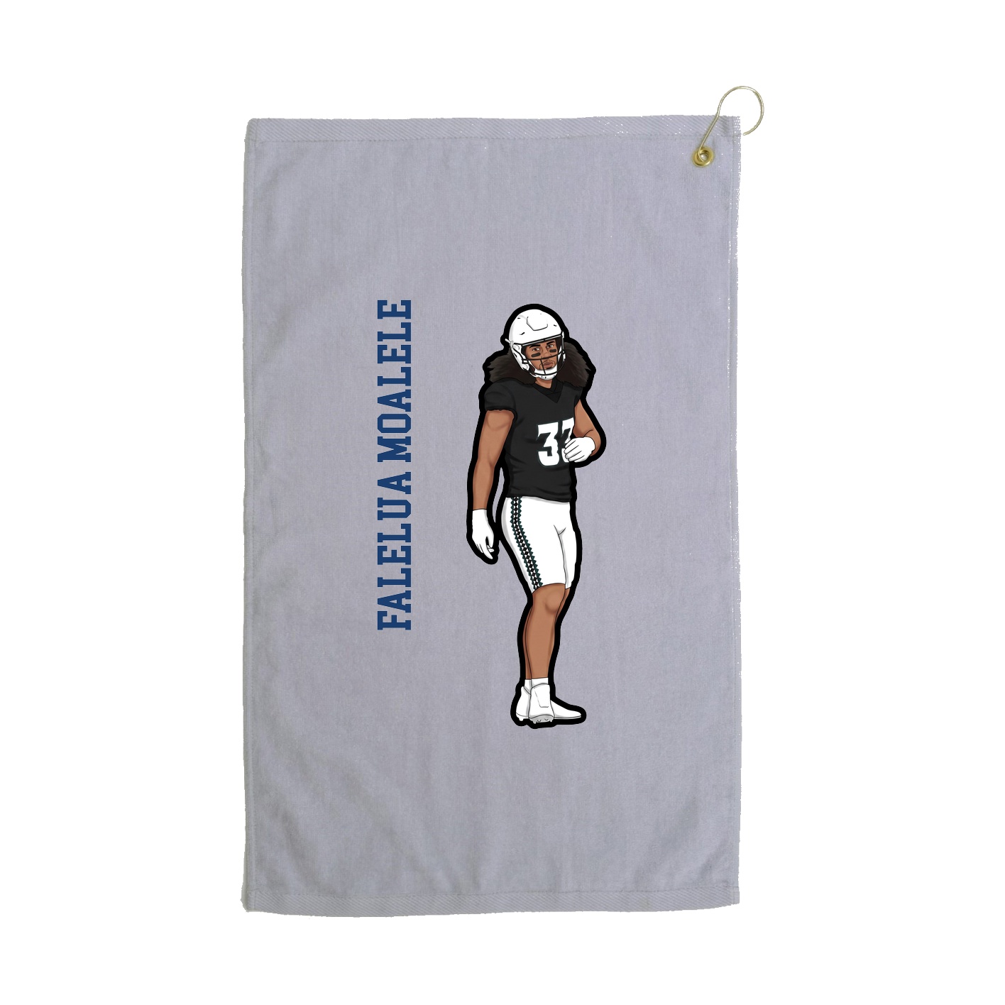 Golf Towel — Name Vertical in Grey