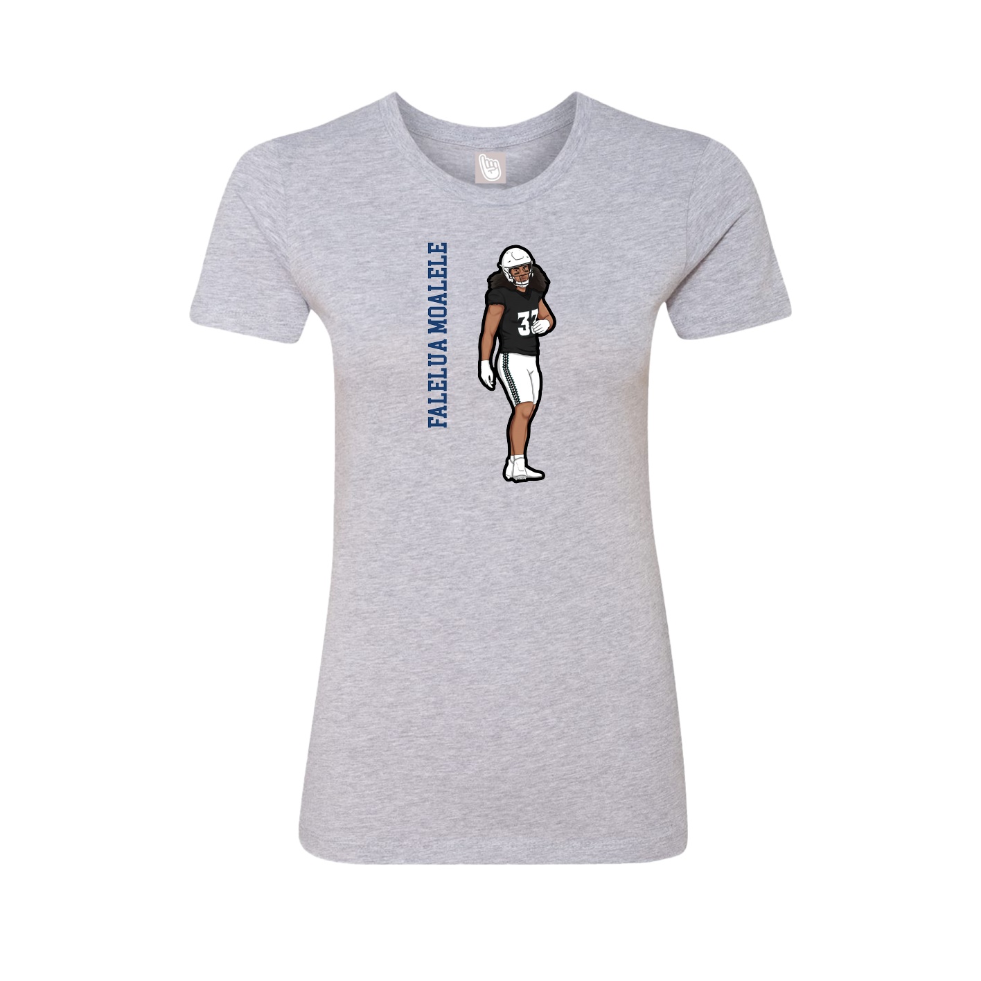 Fitted Women's Tee — Name Vertical in Grey