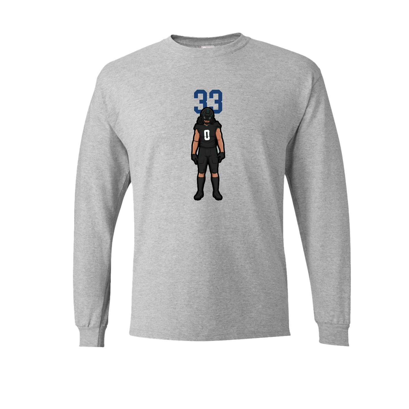Long Sleeve Tee — Number Top in Grey