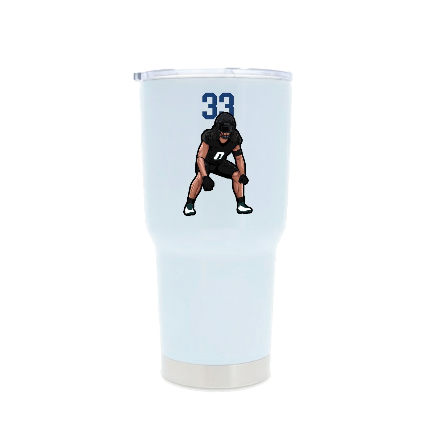 30oz Stainless Steel Tumbler — Number Top in White