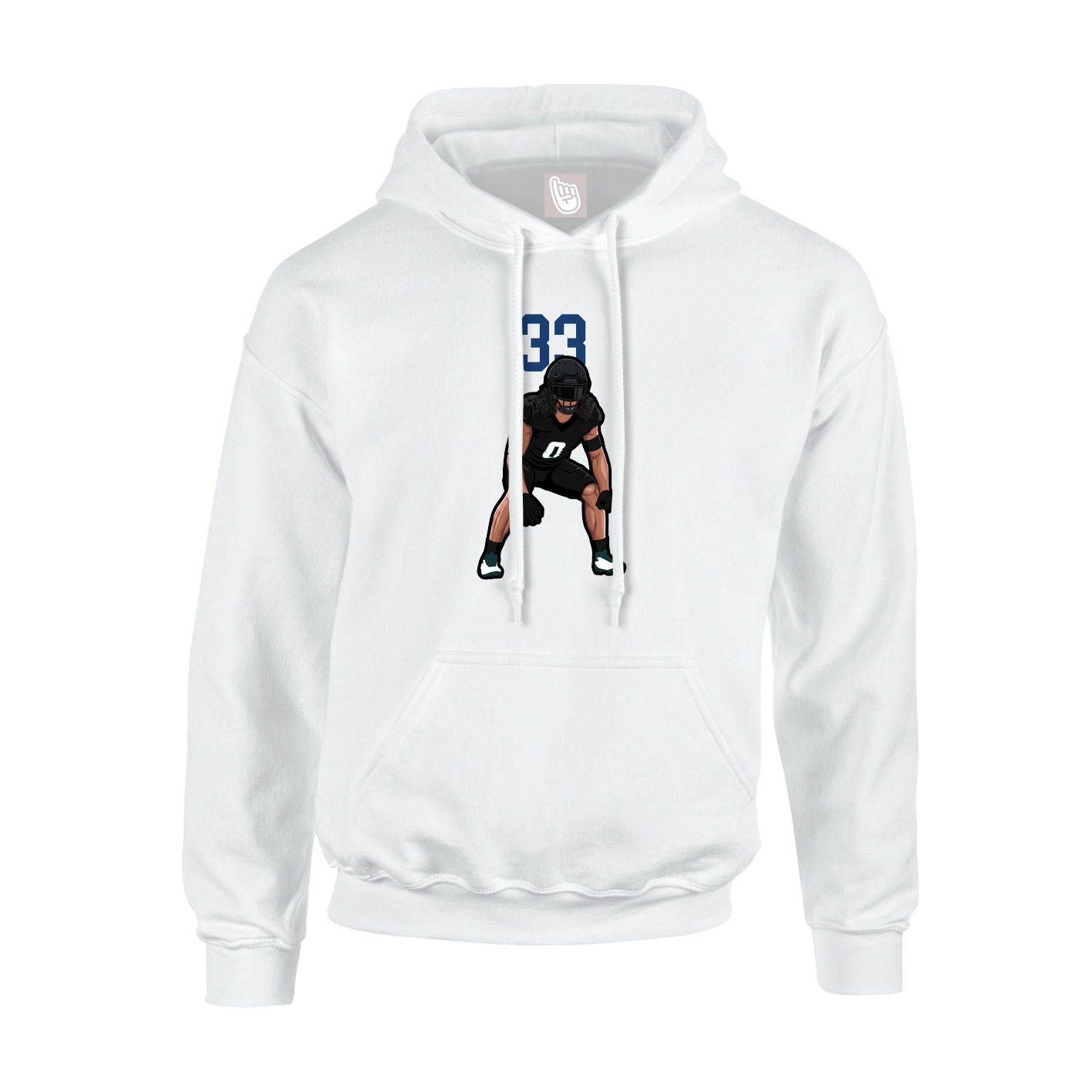 Hoodie — Number Top in White