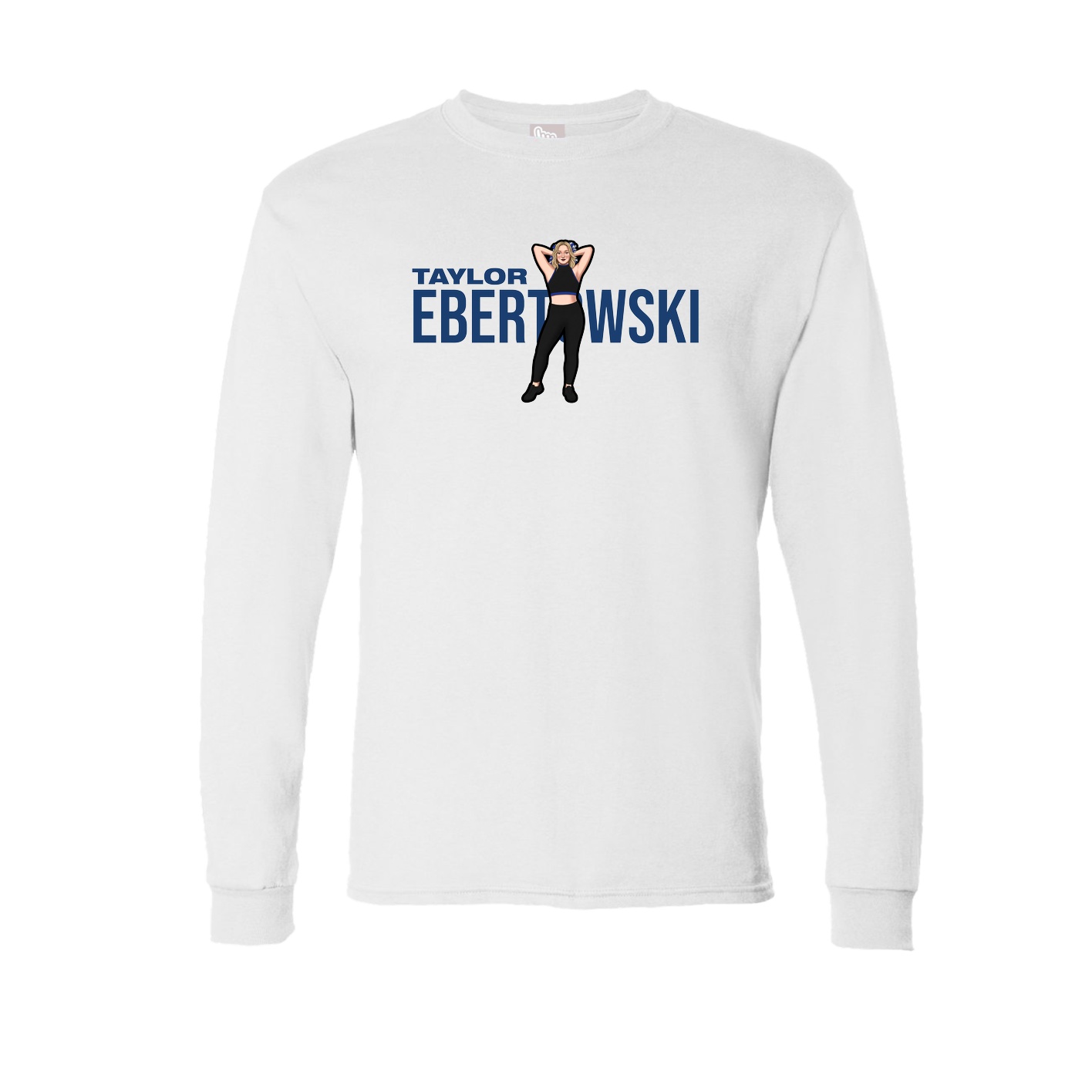 Long Sleeve Tee — Player Name in White
