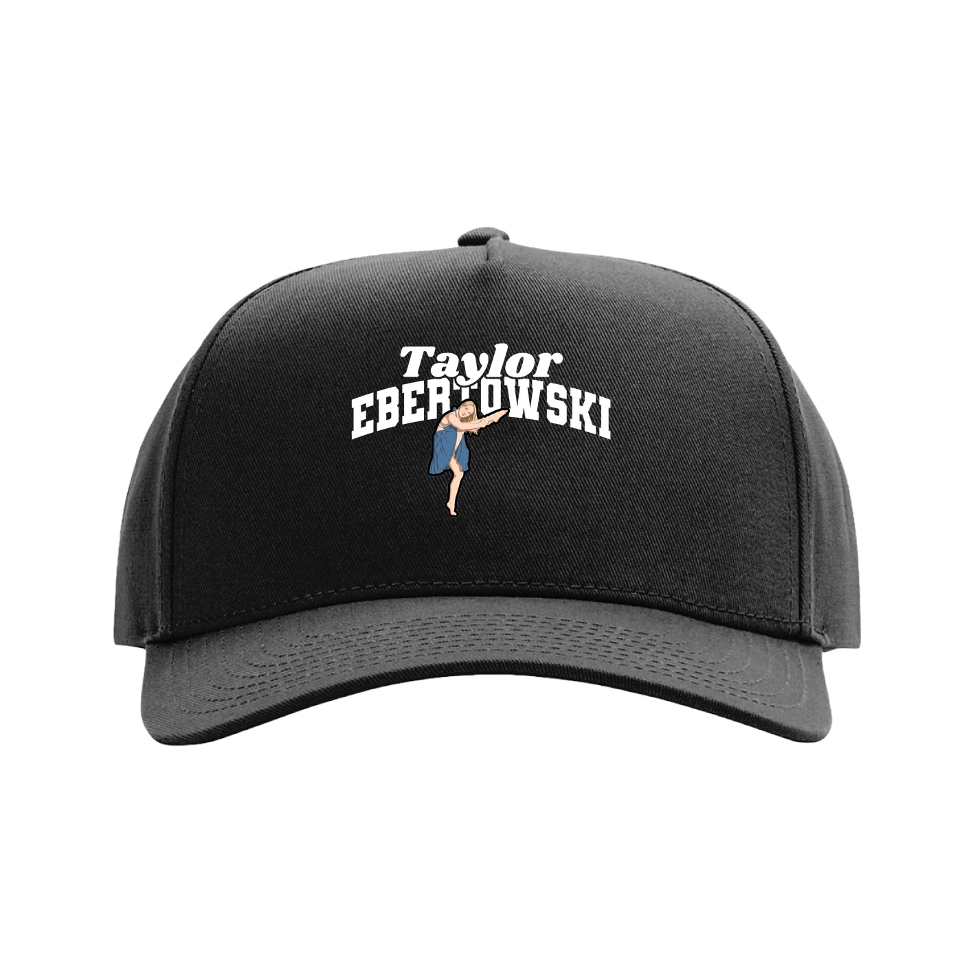Full Fabric Five-Panel Champ Cap — Signature Arch in Black