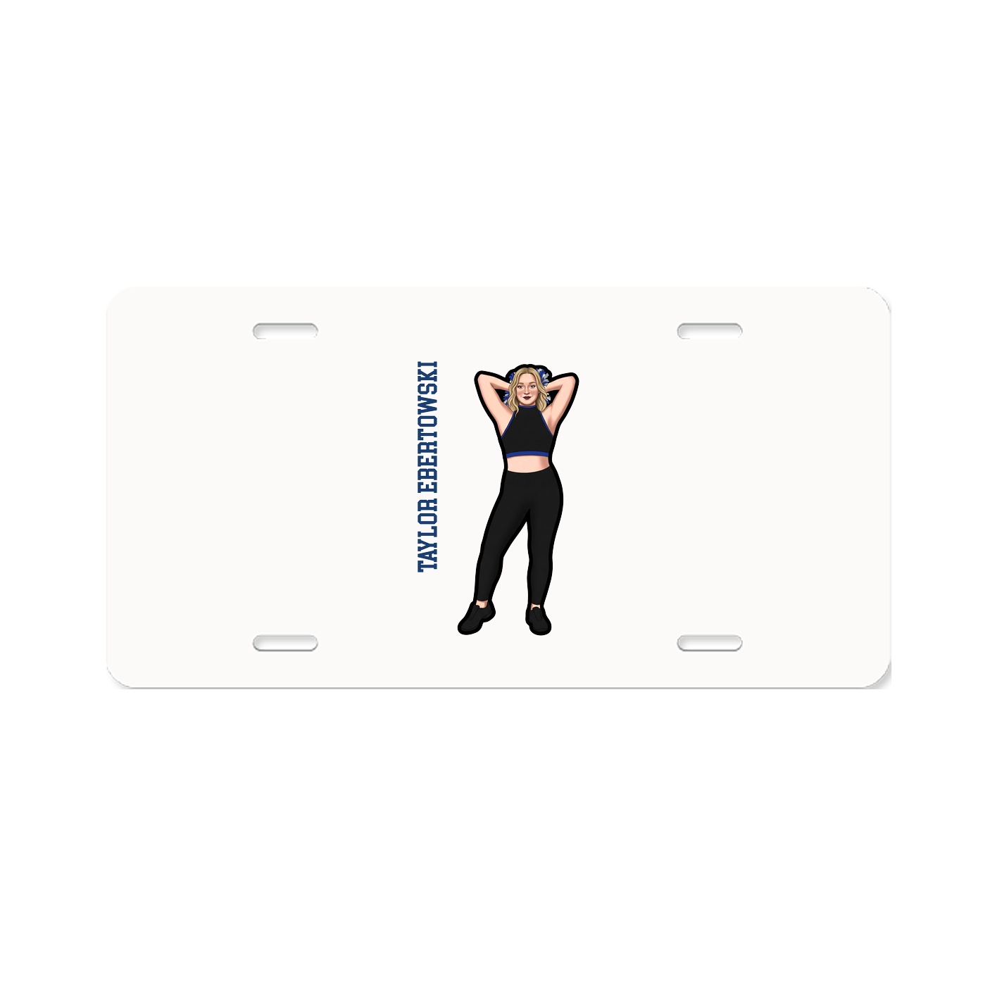 License Plate — Name Vertical in Classic